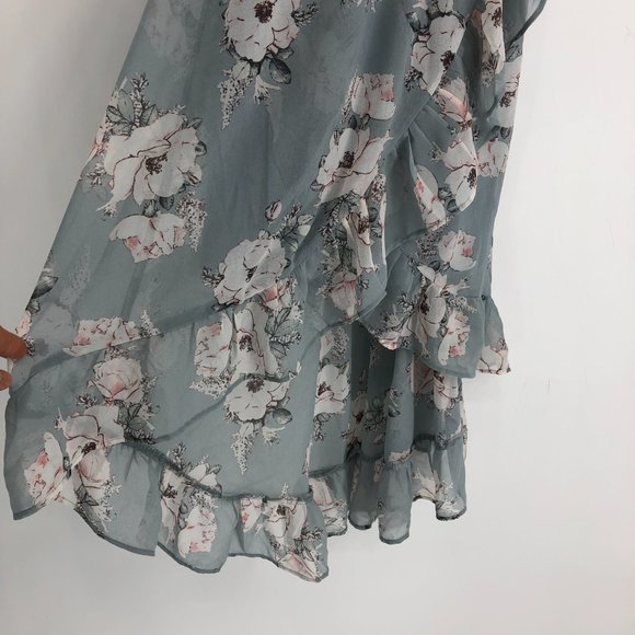 Kismet White & Teal Floral Lace as u wish Skirt Dress Hi-Lo size S - Picture 6 of 15